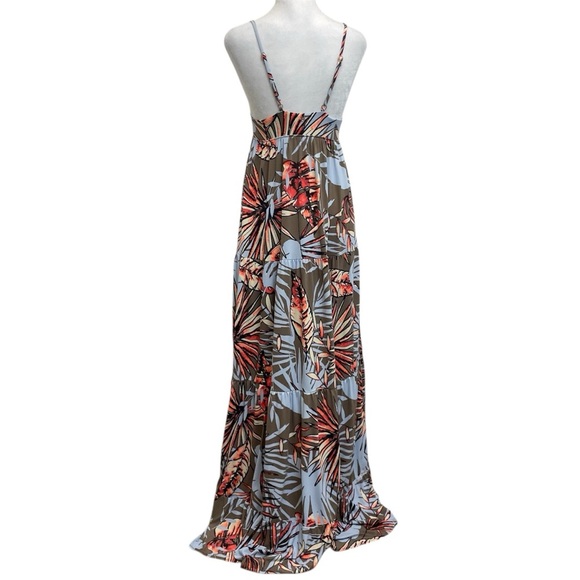 Maaji Spontaneity Blue Frond & Leaf Printed Cover-Up Maxi Dress - Picture 4 of 10